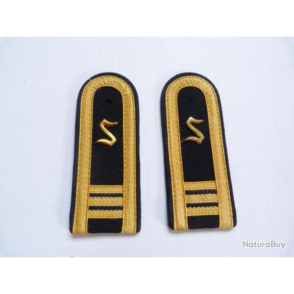 PAIRE DE PATTES  D'EPAULE D'ASPIRANT,TROIS ANNEES D'ECOLE, DE LA NVA