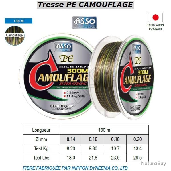 TRESSE PE CAMOUFLAGE ASSO 0.16 mm