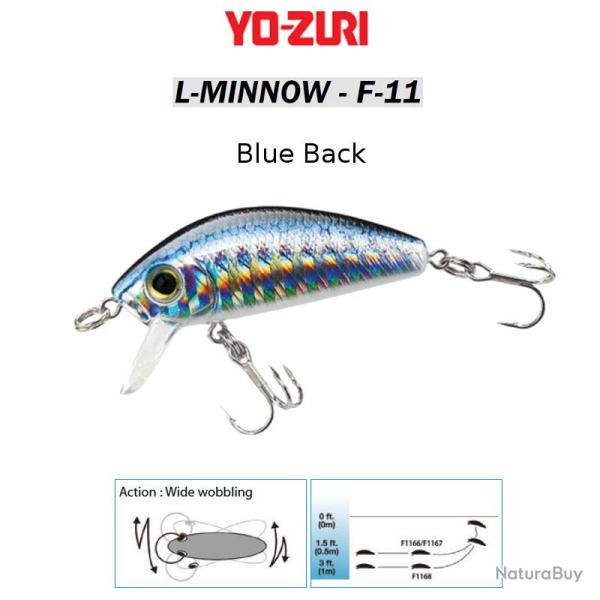 L-MINNOW F-11 YO-ZURI 33 mm / 3.5 g Blue Back