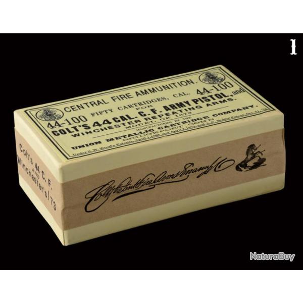 BO�TE VIDE POUR 50 CARTOUCHES CALIBRE .44-100 COLT UNION METALLIC CARTRIDGE COMPANY (REPRODUCTION)