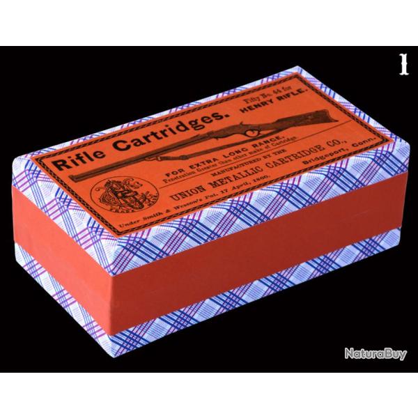 BO�TE VIDE POUR 50 CARTOUCHES .44 RIFLE CARTRIDGES POUR HENRY'S RIFLE U.M.C. Co (REPRODUCTION)