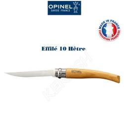 Couteau effil&eacute; manche h&ecirc;tre OPINEL 10