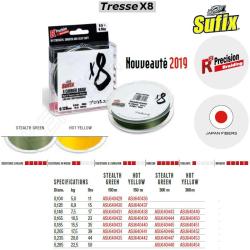 TRESSE x8 SUFIX 300 m 0.205 mm Stealth Green