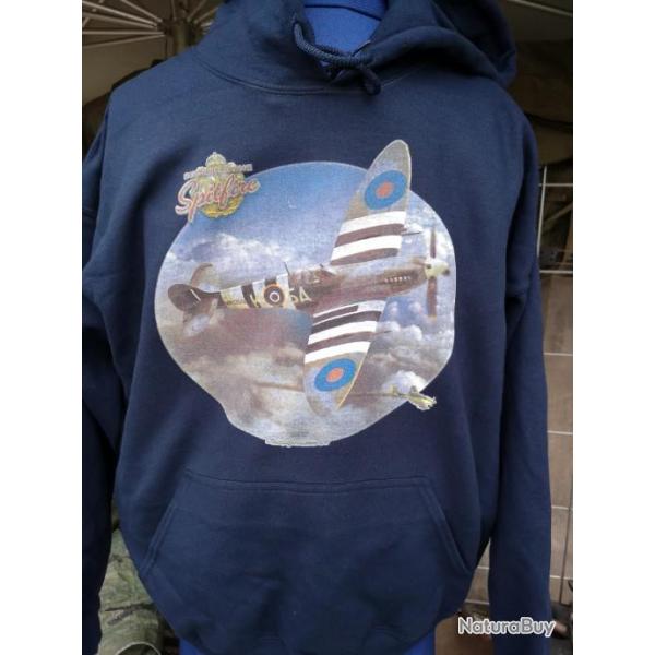 Sweat shirt � capuche bleu marine Spitfire
