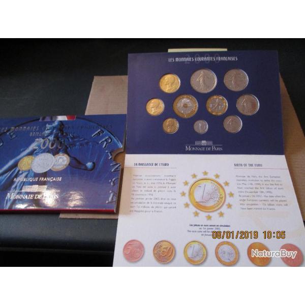 un coffret de BU en francs de 2000