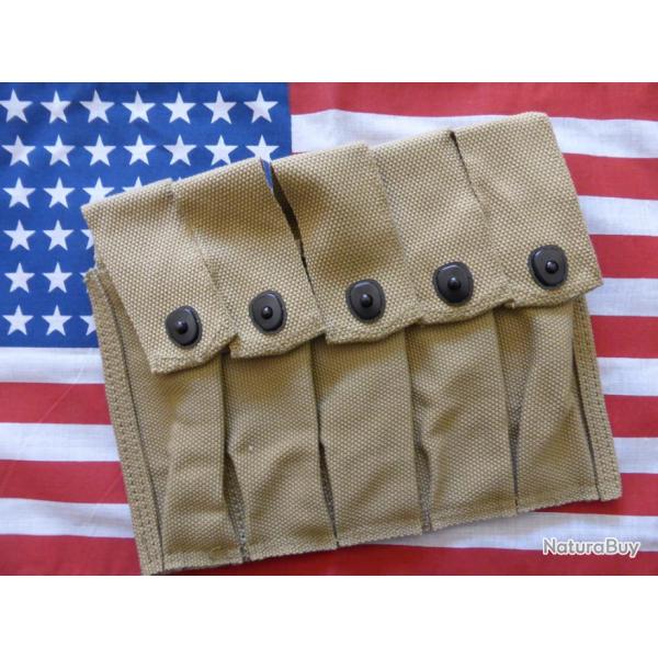 Porte chargeurs 5 �l�ments pour chargeurs 20 COUPS THOMPSON M1 ou 1928 ( MILITARIA WW2 JEEP DODGE