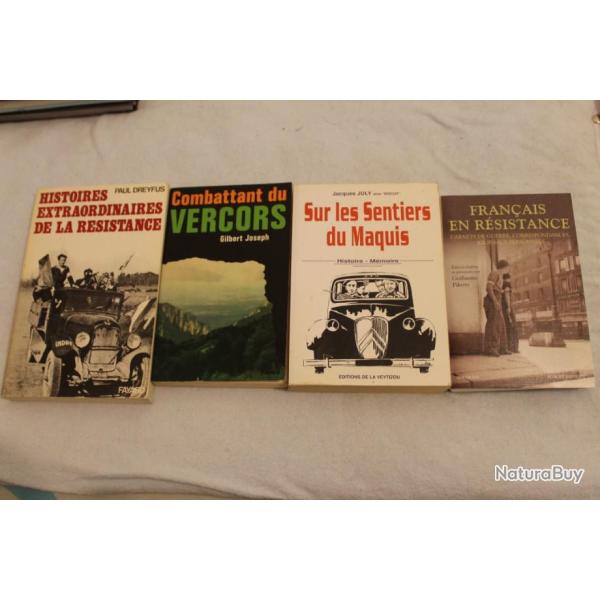 Lot 4 ouvrages r�sistance, maquis, vercors...