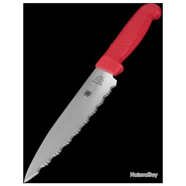 Couteau de Cuisine Spyderco Paring Knife Spyderedge Acier Carbone MBS-26 Serrated Japan SCK05SRD