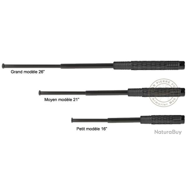 Matraque tlescopique rigide - Acier tremp 53 cm