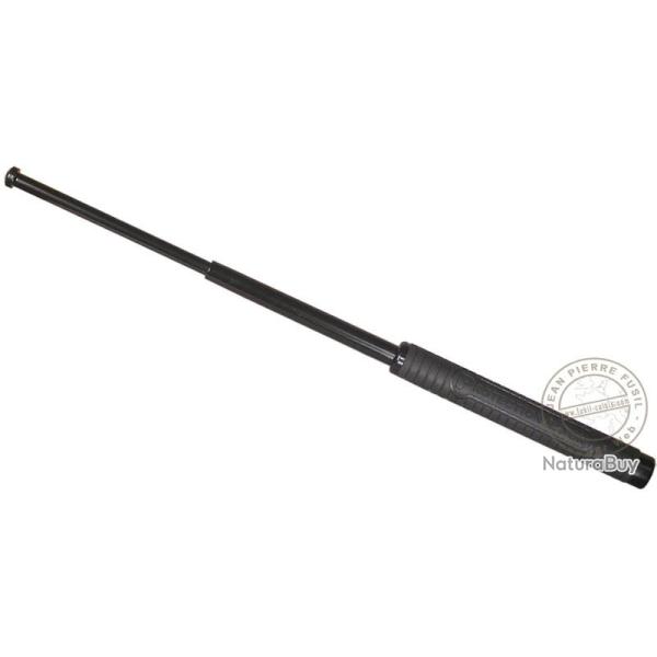 Matraque tlescopique rigide - 20 pouces - Poigne caoutchouc Noir