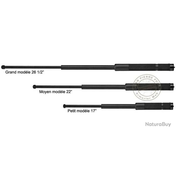 Matraque tlescopique rigide noire - Nylon 67.5 cm