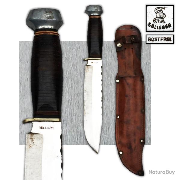 SUPERBE & MASSIF POIGNARD / PAS SABRE / COUTEAU EMIL VOOS SOLINGEN ALLEMAND WW2 ORIGINAL