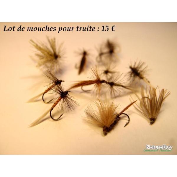 Lot mouches s�ches pour truites - id�al pour d�butant