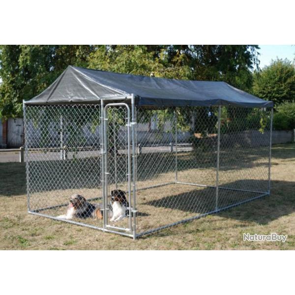 Enclos + toit cloture chien chenil parc chien chenil GEANT chenil XXL 9m�