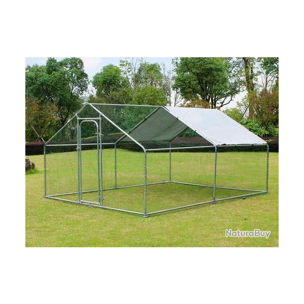 Voliere 4x3x2m enclos grillag� CHENIL chien parc chati�re chat enclos grillag� parc poulailler XXL