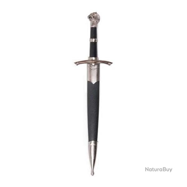 Dague mdivale tte de lion de 39 cm