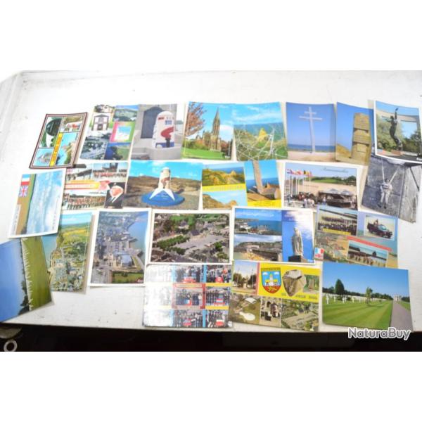 Lot cartes postales Normandie, anniversaires du d�barquement, St M�re l'Eglise, Arromanche...(lot E)