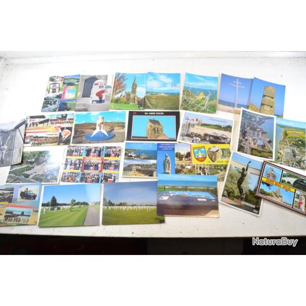 Lot cartes postales Normandie, anniversaires du d�barquement, St M�re l'Eglise, Arromanche...(lot K)