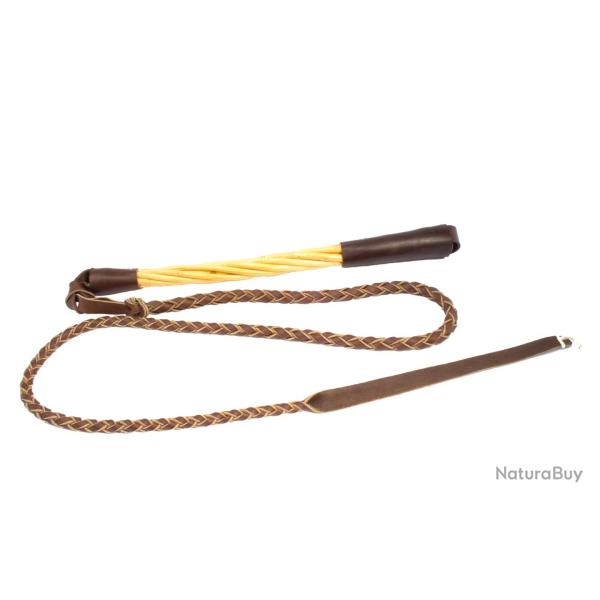 ( Fouet de chasse  manche torsad en saule, flotte cuir - Country)Fouet de chasse  manche torsad 