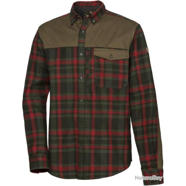 Chemise de chasse Spreewald. Parforce Couleur Olive Rouge � carreaux