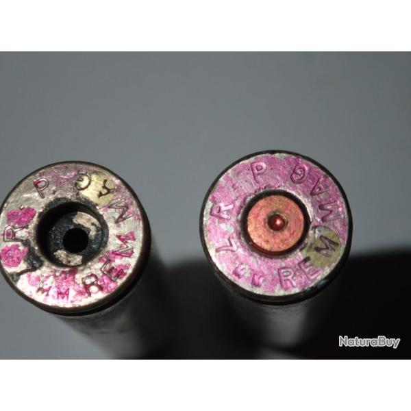 Lot de 8 douilles nickel�es Remington en 7mm REM MAG