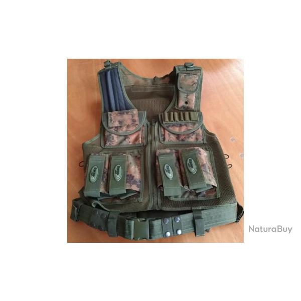 Gilet tactique Paintball digital woodland Marque SWAP