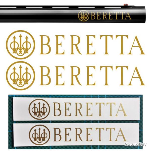 2x BERETTA autocollants. Taille 95x20mm . 9 couleurs au choix. Idal pour mono-canon et juxtaposs.