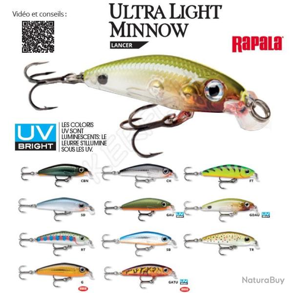 Leurre ULTRA LIGHT MINNOW RAPALA GDAU 4 cm / 3 g
