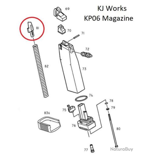 Poussoir de billes KJW pour chargeur KP06 -  SAV1-KJKP06P122