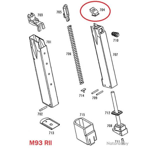 Joint Gaz Route pour M93 KWA SAV1-M93Part704
