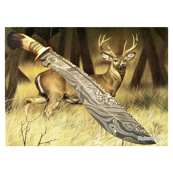 COLLECTION 2019 LAME  DAMAS COUTEAU MACHETTE (Manche Os de chameau et daim) (3)