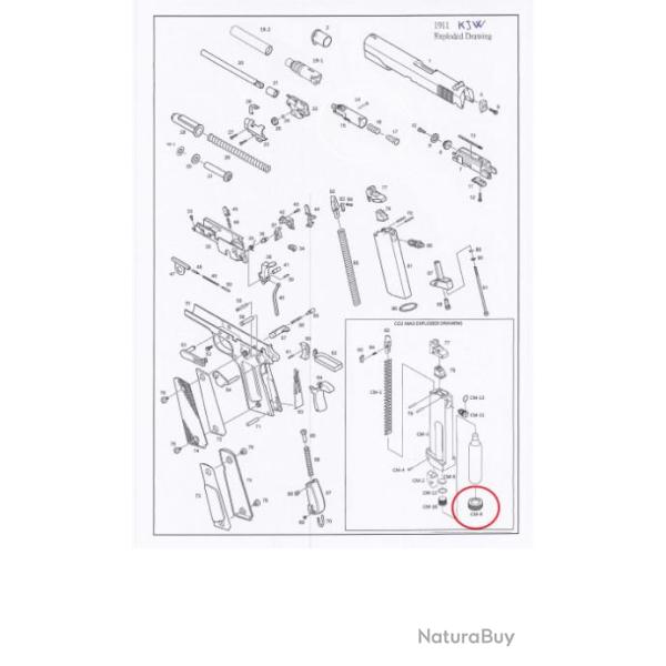 Part NCM-8 pour M1911 KJ Works - SAV1-KJW1911/CM8