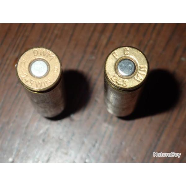 Lot de 12 �tuis amorc�s en 243 - divers marques F�d�ral/DWM/Super speed