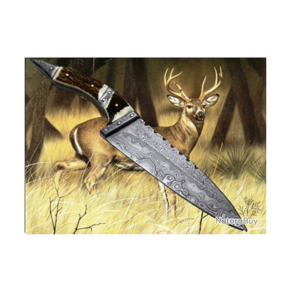 COLLECTION 2019 LAME  DAMAS CHASSE (Manche en bois de Cerf - Mitre damas) (2)