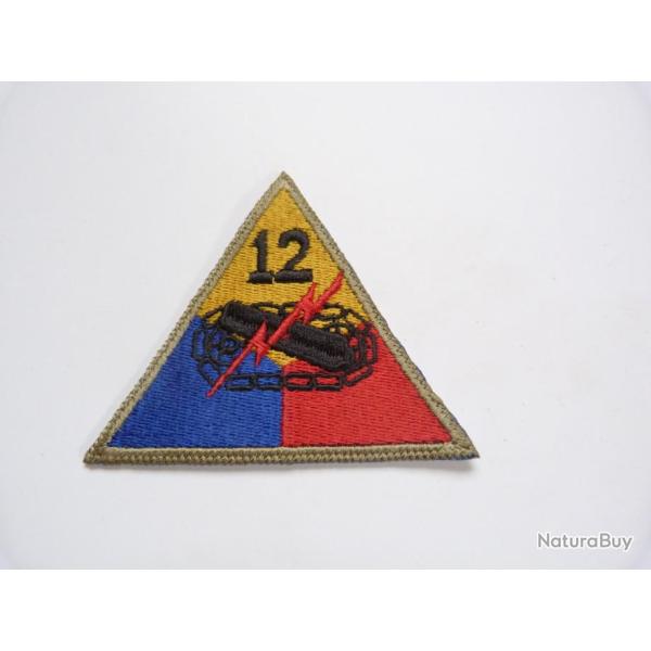 INSIGNE TISSU DE LA 12 EME DIVISION BLINDEE US