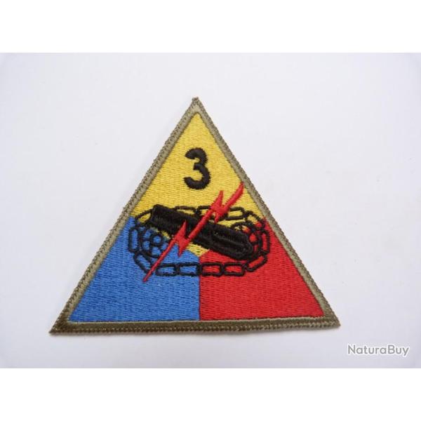 INSIGNE TISSU DE LA 3 EME DIVISION BLINDEE US