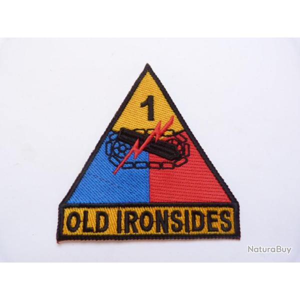 INSIGNE TISSU DE LA 1 ERE DIVISION BLINDEE US "OLD IRONSIDES"