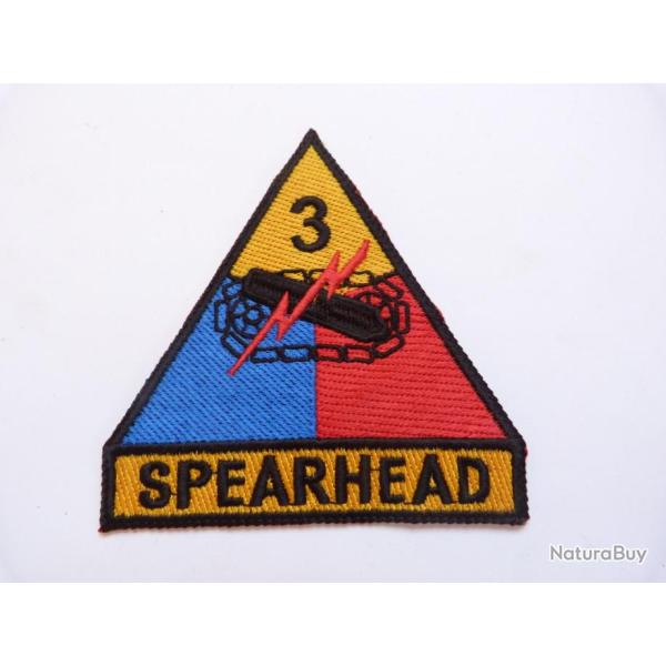 INSIGNE TISSU DE LA 3 EME DIVISION BLINDEE US "SPEARHEAD"