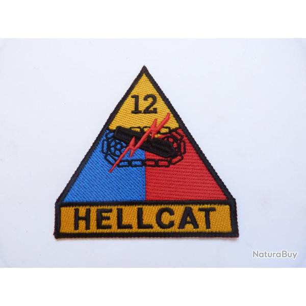 INSIGNE TISSU DE LA 12 EME DIVISION BLINDEE US "HELLCAT"
