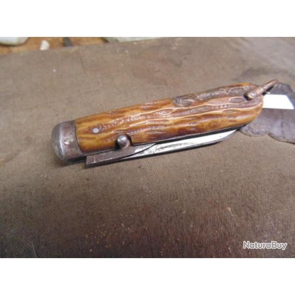 couteau de poche US army seconde guerre GI  JOHNSON  WESTERN USA 1 plaquette abim�e ,jeu lame us�e