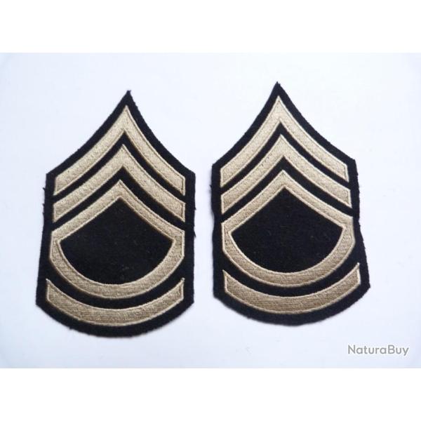PAIRE D'INSIGNES EN TISSU DE TECHNICAL SERGEANT,CHEVRONS BEIGE