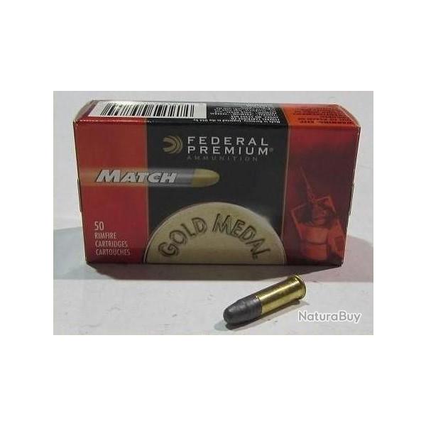 boite de 50 cartouches de 22Lr de marque Federal ,40 grains Premium match
