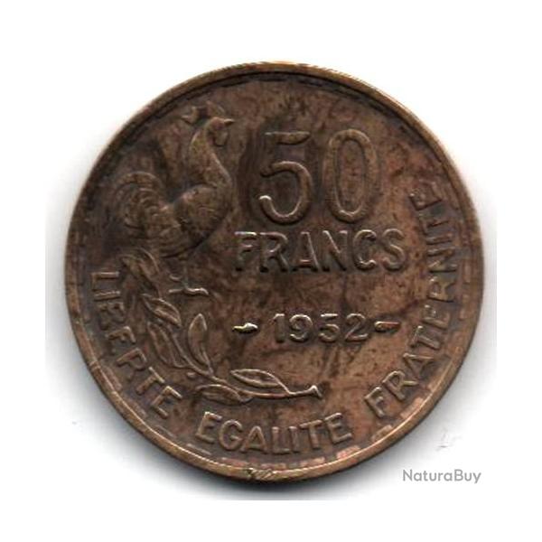 Pi�ce de Monnaie France  50 francs G. Guiraud 1952