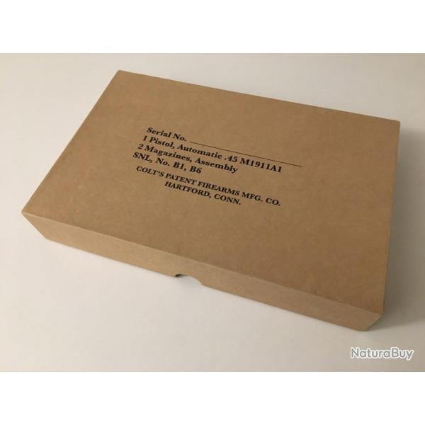 Boite kraft Colt M1911A1 - Stockage Exp�dition 2nd guerre wwii ww2 Colt 1911 A1 39 45 Repro