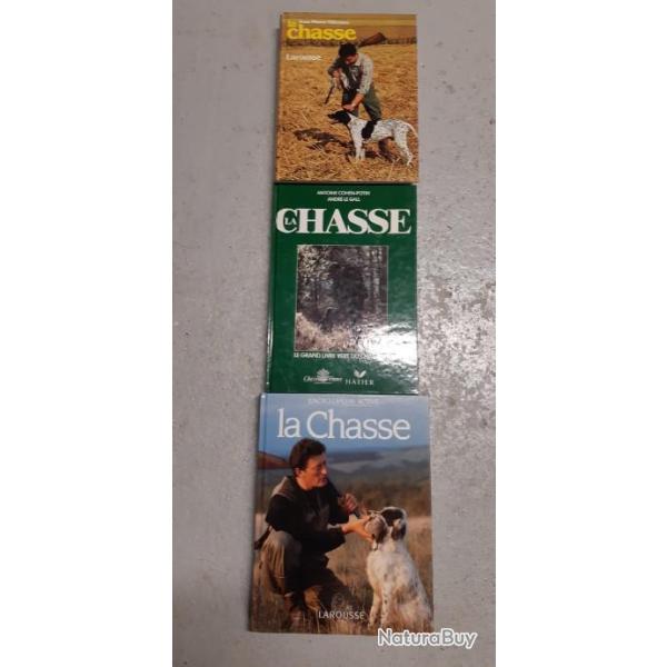 LOTS DE 3 LIVRES SUR LA CHASSE EDITIONS LAROUSSE ET HATIER