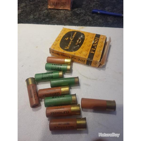 lot de 10  cartouches manufactures en calibre 16 plomb divers