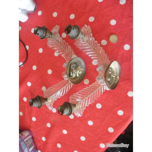 2 retro lampes murales annees 40,50's