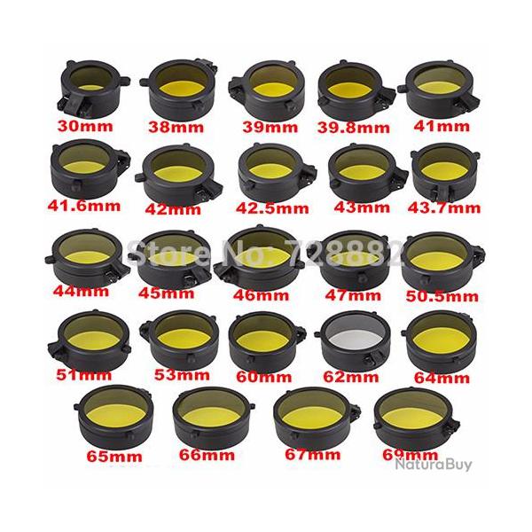 1 FLIP FLAP JAUNE POUR PROTECTION DE LUNETTES DIVERS DIAMETRES a