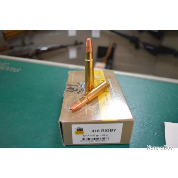 Boite de 20 balles 416 RIGBY SOLOGNE GPA 400 gr  et 26 g Neuve