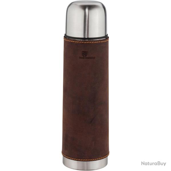 Thermos avec habillage cuir, 700 ml (Couleur: Brune)